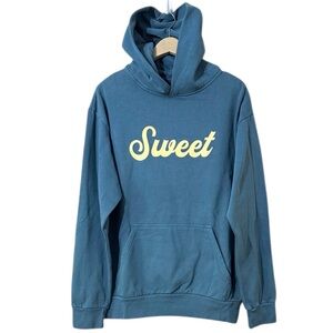 PacSun Blue Hoodie with 'Sweet' Print Size Medium